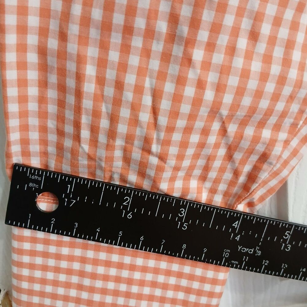 Tommy Bahama Dress Shirt Men L Orange Check Long Sleeve Button Up Pima Cotton - Picture 14 of 15